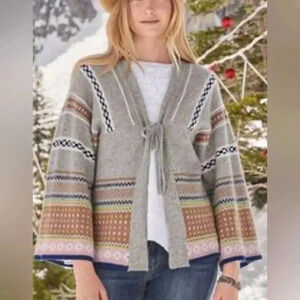 Sundance Women’s Navia Cashmere Kimono Tie Front Cardigan Southwest Geometric M